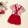 Ins Pajarita para Niños de Navidad Bolso con Hebilla Abierta Overol Fart Hayi Conjunto de Dos Piezas Traje de Caballero para Niños
