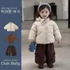 Ropa para Niñas Estilo Dulce Chaqueta Acolchada de Algodón Invierno Nueva Chaqueta Acolchada Floral para Niños Top Grueso Cálido para Bebé Niña