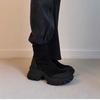 Versión de Piel de Oveja ~ Botines Cortos Versátiles de Ante Retro con Cremallera Lateral Elásticos Ajustados para Mujer Suela Gruesa Empalme de Piel Genuina para Personas Bajas