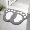 Alfombrilla de Piso Estilo Huella de Pie de Dibujos Animados Baño Inodoro Absorción de Agua Antideslizante Aislamiento Frío Almohadilla para Pies Alfombrilla de Entrada