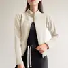 Sudadera Cuello Alto H570 Chaqueta Corta de Cachemira Ropa de Abrigo para Mujer Otoño e Invierno Ajuste Delgado Forrada de Polar Engrosada Cálida Top de Yoga