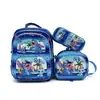 Mochila Escolar Transfronteriza, Mochila Escolar de Dibujos Animados de Cáscara Dura 3D para Estudiante de Primaria, Set de Tres Piezas, Mochila con Ruedas, 8-12 Años