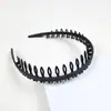 Diadema para lavar la cara de mujer con dientes antideslizante para pelo aplastado pasador simple diadema pinza para el pelo base negra accesorios para el pelo suministro transfronterizo