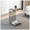 Mesa Auxiliar Acrílica Mesa Lateral Pequeña para Sofá Sala de Estar Minimalista Ventana Saliente Mesa de Café Dormitorio Nórdico Mesa de Esquina Transparente Transparente Lujo Ligero