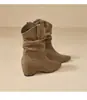 Botas femininas estilosas, que aumentam a altura, bico fino, retrô, para primavera/outono, estilo western 2026, com salto grosso, curtas para mulheres baixinhas