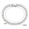 Pulseira de Tênis em Aço Titânio, Modelo Popular Transfronteiriço Europeu e Americano para Homens e Mulheres, Moda de Luxo Leve, Sensação de Alta Qualidade, Pulseira de Zircônia cravejada com Diamante