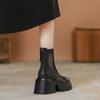 Botas Curtas para Mulheres Baixas com Solas Grossas que Aumentam a Altura, Novo Estilo Primavera 2026 com Design em Malha Vazada, Botas Finas de Malha de Verão para Mulheres