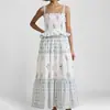 Outono de 2026 Nova Roupa Feminina Europeia e Americana Transfronteiriça: Vestido de Sol Elegante com Estampa Floral e Barra Ondulada para Férias na Praia