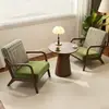 Cadeira Sofá Preguiçosa Individual de Madeira Maciça Hotel Pousada Apartamento Pequeno Sofá de Lazer Loja de Chá com Leite Cafeteria Conjunto de Mesa e Cadeiras
