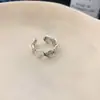Anillo Abierto Geométrico de Circonita Estilo Palacio Francés, Anillo de Dedo Índice de Alta Gama de Nicho, Joyería de Moda, Exquisita y Personalizada para Mujeres