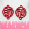 Pingente Vermelho Festivo de Ano Novo para DIY Mensagem de Bênção de Casamento Acessórios de Decoração para Caixa de Doces de Casamento