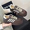 Seus sapatos de couro sapatos de treino retro alemães sapatos plataforma com sola grossa para aumentar a altura 2025 primavera novos sapatos brancos sapatos de biscoito femininos moda feminina
