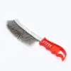 Escova para limpeza de costura tipo faca cabo de plástico escova de ferro cabo vermelho escova tipo faca escova tipo faca de aço inoxidável escova tipo faca banhada a cobre escova tipo faca removedora de ferrugem atacado