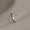 Anillo de Trébol de Cuatro Hojas para Coche de la Suerte para Mujer Diseño de Nicho Ins Estilo Coreano Sistema Mori Simple de Gama Alta Versátil Anillo para el Dedo Índice