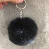 Llavero con Pom-Pom de Piel Sintética de Conejo de 8 cm Cadena Accesorio Bola de Felpa de 8 cm Bola de Pelo Anillo Accesorio Lindo