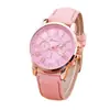 Novo Relógio de Pulso Quartz Geneva Casual à Prova d'Água de Alta Qualidade, Moda Simples, Feminino, Escala Romana, Pulseira de Couro, Comércio Exterior