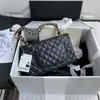 Bolso Clásico Estilo Chanel Cf Caviar Hass Original Piel Genuina Bolso de Mujer Acolchado con Cadena al Hombro y Cruzado para Mujer