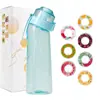 Taza perfumada de 650 ml con diseño de tres anillos y siete anillos, 0 azúcar 0 calorías, Anillo Cui Xiang, hecha de material tritan, resistente a altas temperaturas, taza de agua divertida
