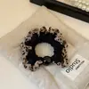 Goma Elástica de Leopardo con Volantes de Encaje para Recoger el Cabello Moda para Cola de Caballo Banda Versátil para Moño Accesorio para el Cabello para Mujeres