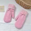 Manoplas de Invierno para Mujer de Doble Capa con Puño y Piel de Conejo Gruesa de Color Sólido para Calidez y Protección contra el Frío, Adecuadas para Ciclismo, Guantes para Adultos