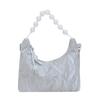 Nuevo bolso de mano chino con cuentas para mujer, moda 2024, bolso de nube informal, bolso cruzado con cadena