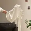 Camiseta interior cálida para mujer, elegante, con estampado de espina de pescado, corte ajustado, diseño de hombro ligeramente redondeado, adecuada para primavera, otoño e invierno, camiseta de manga larga para usar en capas