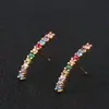 Venda direta de fábrica brincos quentes transfronteiriços femininos personalização de cores combinando brincos de zircônia coloridos brilhantes joias femininas versáteis