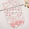 Pegatinas para Uñas de Flores Frescas Rosas 5D Estampado Estéreo Flor de Cerezo Rosa Pegatinas para Manicura DIY Estilo Joyería Sl