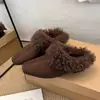 Pantuflas cuadradas de peluche para mujer, suela suave, estilo mule 2026, sin cordones, cálidas pantuflas de lana de cordero, retro, otoño e invierno, versátiles
