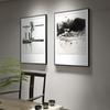 Wu Guanzhong Pintura de Tinta Pueblo de Agua de Jiangnan Nuevo Estilo Chino Combinación para Sala de Estar Pintura Decorativa Restaurante Fondo Casa de Huéspedes Pintura Colgante