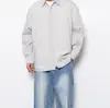 Chaqueta Camisa de Cuadros Retro Japonesa de Manga Larga para Hombres y Mujeres, Primavera y Otoño Holgada Casual Versátil Cuello Campana Camisa de Cuadros Moderna