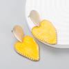 Pendientes de aleación con forma de corazón irregular con gotas de aceite y personalidad de moda europea y americana, nuevos pendientes de esmalte simple a la moda para mujer, venta al por mayor