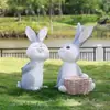 Enfeites de Coelho de Desenho Animado Esculturas para Paisagismo de Jardim Externo Decorações para Jardim de Vila Pátio Creche