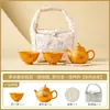 Juego de Té de Arcilla Púrpura Dorado Hecho en Fábrica con Una Tetera y Dos Tazas, Caja de Regalo Especial de Juego de Té de Cerámica, Regalo Práctico de Cumpleaños