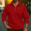 2025 Estação Independente Tamanho Grande Inverno Veludo Meio Zíper Gola Alta Pulôver Cor Lisa Casual Moletom Tendência Transfronteiriça Masculino