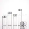 30 En Stock Múltiples Especificaciones Óxido de Aluminio Tapa Plateada Tubo Transparente Botellas Pequeñas Botellas de Vidrio para Medicina Dispensador de Productos para la Salud Botellas Vacías