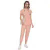 Ropa de Trabajo para Doctora Enfermera Manejo de la Piel Salón de Belleza Enfermera Cirujano Cuello Alto Cómodo Traje de Cirugía Traje Quirúrgico