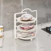Estante de almacenamiento para bandejas de preparación de cocina, estante de preparación multicapa para uso doméstico, escurridor de platos multifuncional para escurrir y almacenar ingredientes