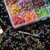 Aproximadamente 2*4mm Cuentas Ojo de Gato Bicolor de Vidrio Cuentas Sueltas Cuentas Arroz Ojo de Gato Accesorios para Pulseras DIY Joyería con Cuentas