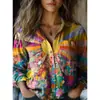 Melhor Venda Transfronteiriça da Amazon Suéter Feminino Estampa Digital 3D Padrão de Sol Cinco Cores Estilo Grafite Roupas Coloridas de Outono