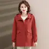 Abrigo de Otoño para Mamá de Mediana Edad, Elegante y con Estilo, Nuevo Modelo 2026 Gabardina, Chaqueta con Capucha para Mujer de Primavera y Otoño para Mujeres de Mediana Edad y Mayores