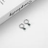 Pendientes de plata de ley 925, estilo europeo y americano, con diseño de cielo estrellado y piedra verde, ligeros y lujosos, para hombre y mujer.
