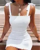 Estilo Caliente Verano 2024 Amazon Aliexpress Tirantes Estampado Top Tubo Un Hombro Vestido Ceñido a la Cintura