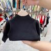 [En stock] Suéter de cuello alto medio para niños, camisa base para bebé niña, abrigo de manga abullonada de moda para niños, nuevo color sólido