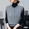 Chaleco de punto liso de cuello redondo para mujer, nuevo cárdigan chaleco de capa para otoño e invierno 2026 para mujer