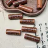 Madeira de Pessegueiro Antiga Quatro Vias Riqueza, Paz e Alegria Conjunto de Duas Peças DIY Acessórios para Joias de Contas Budistas Pulseira Pingente Artigo
