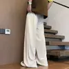 Calça Casual de Seda Gelada com Caimento Fresco para o Verão 2025 Masculina Estilo Japonês Solta Calça Cimitarra Feminina Estilo Hong Kong Calça Reta de Perna Larga
