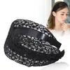 Tiara Presilha de Cabelo Feminina Coreana de Renda com Aba Larga Adorno Doce Estilo Mori Girl Presilha de Cabelo Tampão para Buraco de Cabelo Faixa de Cabeça Branca