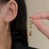 Pendientes de cuentas de colores sencillos, estilo nicho, dulce temperamento, Domamide, buena chica, diseño hecho a mano, pendientes que combinan con todo.