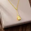 Corrente para Clavícula Dourada de Areia Vietnamita Feminina Novo Estilo Chinês Joia de Luxo Leve Colar de Abóbora com Diamante Estilo de Luxo Leve Joia Duradoura Venda por Atacado